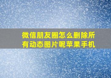 微信朋友圈怎么删除所有动态图片呢苹果手机