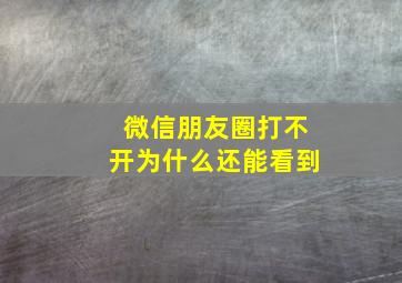 微信朋友圈打不开为什么还能看到