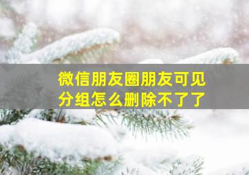 微信朋友圈朋友可见分组怎么删除不了了