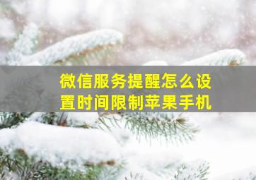 微信服务提醒怎么设置时间限制苹果手机