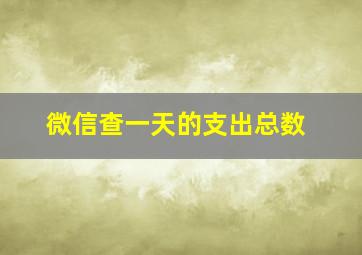 微信查一天的支出总数