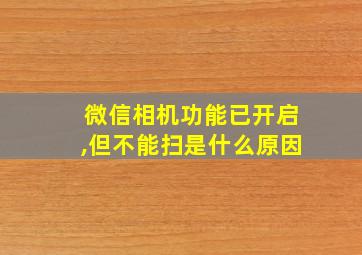 微信相机功能已开启,但不能扫是什么原因