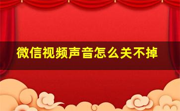 微信视频声音怎么关不掉