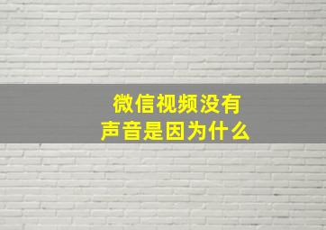 微信视频没有声音是因为什么