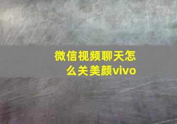 微信视频聊天怎么关美颜vivo