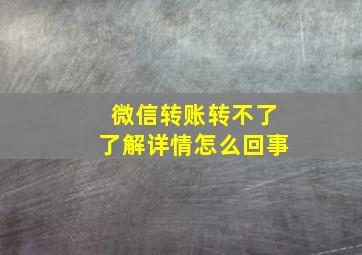 微信转账转不了了解详情怎么回事