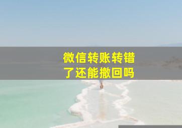 微信转账转错了还能撤回吗