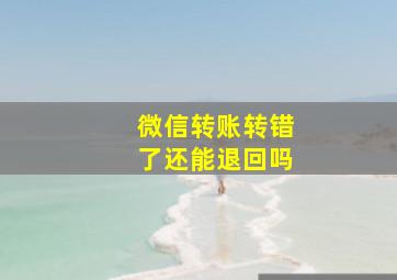 微信转账转错了还能退回吗