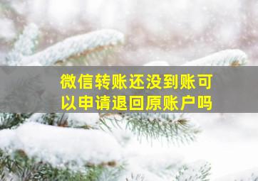 微信转账还没到账可以申请退回原账户吗