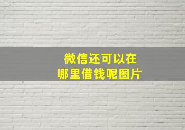 微信还可以在哪里借钱呢图片