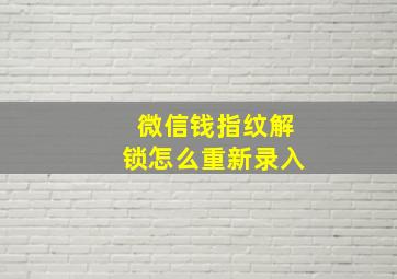 微信钱指纹解锁怎么重新录入