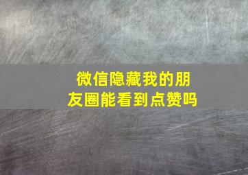 微信隐藏我的朋友圈能看到点赞吗