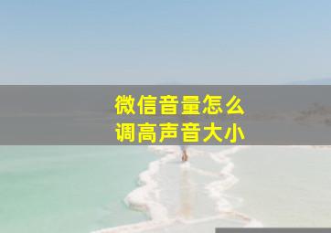 微信音量怎么调高声音大小