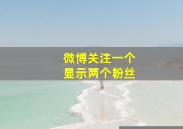 微博关注一个显示两个粉丝