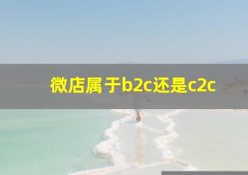 微店属于b2c还是c2c