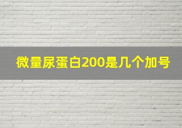 微量尿蛋白200是几个加号