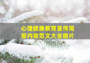 心理健康教育宣传简报内容范文大全图片