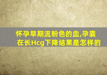 怀孕早期流粉色的血,孕囊在长Hcg下降结果是怎样的