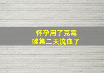 怀孕用了克霉唑第二天流血了