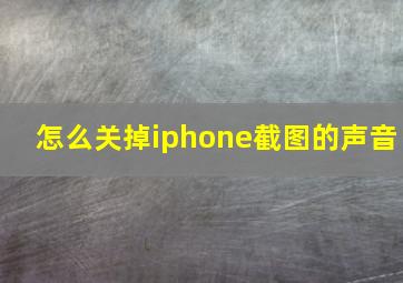 怎么关掉iphone截图的声音