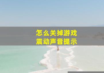 怎么关掉游戏震动声音提示