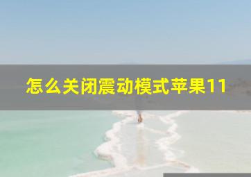 怎么关闭震动模式苹果11