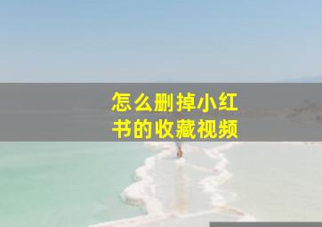 怎么删掉小红书的收藏视频