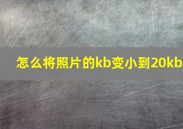 怎么将照片的kb变小到20kb