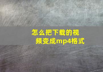 怎么把下载的视频变成mp4格式