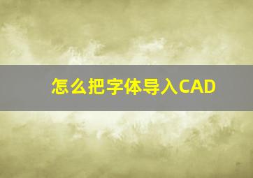 怎么把字体导入CAD