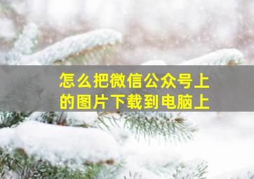 怎么把微信公众号上的图片下载到电脑上