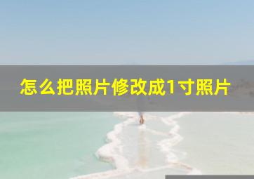 怎么把照片修改成1寸照片