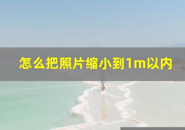 怎么把照片缩小到1m以内