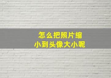 怎么把照片缩小到头像大小呢