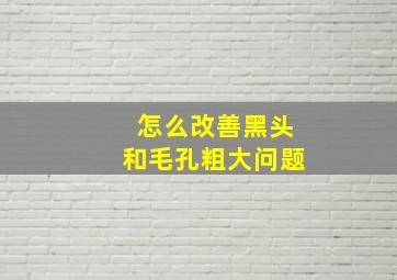 怎么改善黑头和毛孔粗大问题