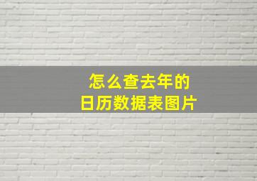 怎么查去年的日历数据表图片