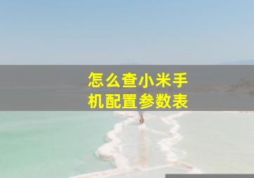 怎么查小米手机配置参数表