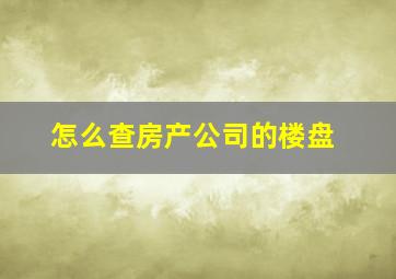 怎么查房产公司的楼盘