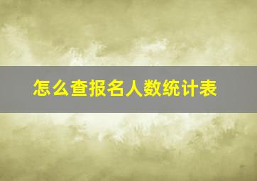 怎么查报名人数统计表