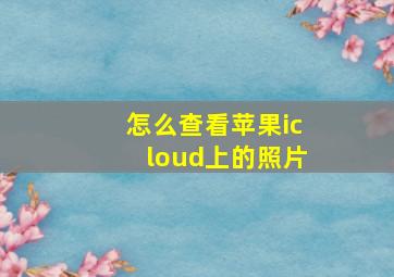 怎么查看苹果icloud上的照片