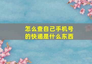 怎么查自己手机号的快递是什么东西