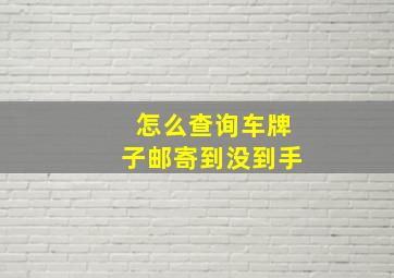 怎么查询车牌子邮寄到没到手