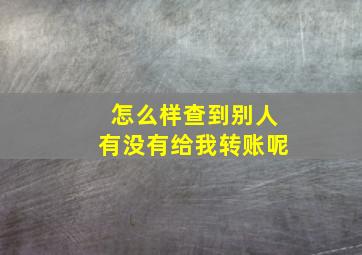 怎么样查到别人有没有给我转账呢