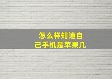 怎么样知道自己手机是苹果几