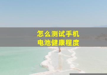 怎么测试手机电池健康程度