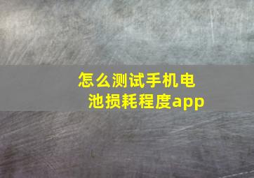 怎么测试手机电池损耗程度app