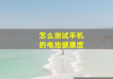 怎么测试手机的电池健康度