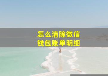 怎么清除微信钱包账单明细