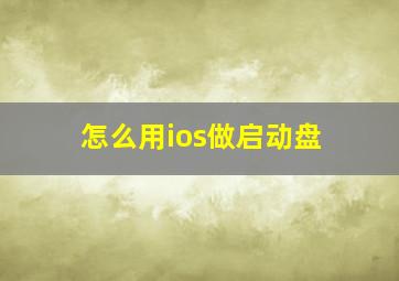 怎么用ios做启动盘