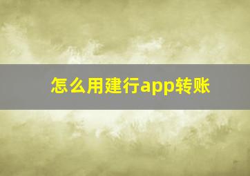 怎么用建行app转账